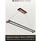 Enzo Light Vega Rose Gold Lineer LED Sarkıt Avize – Kumandalı Dim Edilebilir – Aşağı Işık - Doğal Işık