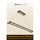 ENZO LIGHT Vega Silver 3000K Lineer LED Sarkıt Avize – Kumandalı Dim Edilebilir – Aşağı Işık 30 x 60