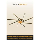 ENZO LIGHT Zenit 8 Bronz 3000K LED Tavan Avize – Kumandalı Dim Edilebilir – Aşağı Işık