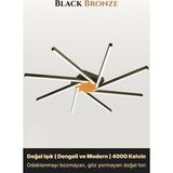 Enzo Light Zenit 8 Bronz Doğal Işık 4000K LED Tavan Avize – Kumandalı Dim Edilebilir – Aşağı Işık