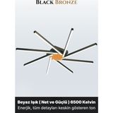 Enzo Light Zenit 8 Bronz LED Tavan Avize – Kumandalı Dim Edilebilir – Aşağı Işık - Beyaz Işık