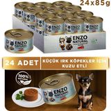 ENZO Natural Kuzu Etli Küçük Irklar Için Yaş Köpek Maması 85GR X24