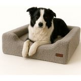Enzo, Ortopedik Süngerli, Çıkarılabilir Kılıflı, Su Geçirmez Alezli, Tasarım Kedi ve Köpek Yatağı - Gri - 90 x 110 cm