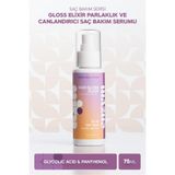 Enzym Cosmetics Gloss Elixir Parlaklık ve Canlandırıcı Saç Bakım Serumu, Glikolik Asit ve Panthenol İçerikli, 75 ml