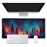 EOBKLAX Fantezi Orman Masa Matı, Büyük Oyun Fare Altlığı, Kaymaz Kauçuk Tabanlı Masa Pedi, Masa Ofis Ev Dekoru için Dikişli Kenarları 80 x 40 cm
