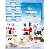 EOBOH 16 paket kardan adam kiti, çocuklar için bir kardan adam zanaat kiti oluşturun, Noel zanaat yaratıcı hava kuru kil modelleme hamur el sanatları, yaratıcılık hediyeler geliştirmek Noel kış okul noel