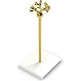 Eocraft Granit Havluluk ve Peçetelik - Beyaz - Gold - Kare Saplı