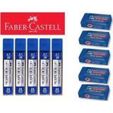 eOfis Faber-Castell 5 Adet Sınav Silgisi ve 5 0.7 Uç Seti Mavi Renkli Kırtasiye Ürünü