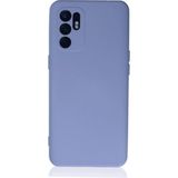 Eonaks Oppo Reno 6 Kamera Korumalı Silikon Rubber Arka Kapak Lila Kılıf
