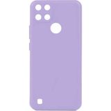 Eonaks Realme C25Y Kamera Korumalı Silikon Rubber Arka Kapak Lila Kılıf