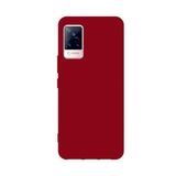 Eonaks Vivo V21 Kamera Korumalı Silikon Rubber Arka Kapak Kırmızı Kılıf