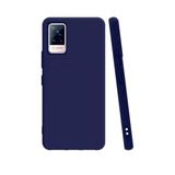 Eonaks Vivo V21E Kamera Korumalı Silikon Rubber Arka Kapak Lacivert Kılıf