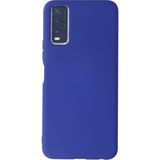 Eonaks Vivo Y20 Kamera Korumalı Silikon Rubber Arka Kapak Lacivert Kılıf
