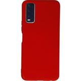 Eonaks Vivo Y20S Kamera Korumalı Silikon Rubber Arka Kapak Kırmızı Kılıf