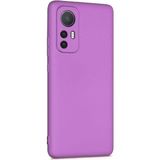 Eonaks Xiaomi 12 Lite Kılıf Kamera Korumalı Silikon Rubber Arka Kapak - Lila