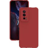 Eonaks Xiaomi Poco F5 Pro Kılıf Kamera Korumalı Silikon Rubber Arka Kapak - Kırmızı