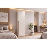 EOS Mobilya Modern 5 Raflı Çok Amaçlı Dolap 50 cm Genişlik – Antrasit / Vizon Bej / Ud Cevizi