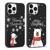 Eouine 2 Paket Merry Christmas Telefon Kılıfı iPhone 13 Pro Max [6,7 inç], Sevimli Silikon Kılıf Kırmızı Noel Ayı Kar Tanesi Desenli, Çizilmez Darbeye Dayanıklı Yumuşak Hediyeler Kız Kadın