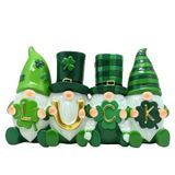 Eousera St Patricks Günü Süslemeleri 4'ü 1 Arada Reçine Cüce Figürleri, Şanslı Yeşil Yonca İrlandalı Yüzsüz Cüce İsveç Tomte Aziz Ayakta Ev Ofis Masa Süsleri Dekor
