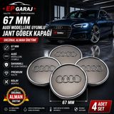 EP Garaj Otomotiv Audi Modellere Uyumlu 67 mm Jant Göbek Kapağı – 4 Adet Set | Orijinal Alman Üretimi