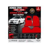EP Garaj Otomotiv Honda Cıvıc Vtec 2001-2006 Model Uyumlu Kırmızı Kalın Tip Halı Paspas Takımı – 3 Parça