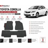 EP Garaj Otomotiv Toyota Corolla (2007-2013) Model Uyumlu Antrasit Gri Premıum Halı Paspas Seti – 3 Parça - Gri - Siyah