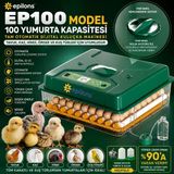 Ep100 Kuluçka Makinesi Yeni Nesil Suluk Üstten Halandırma Sistemli Tuk Kaz Hindi Ve Kuş Türleri İçin