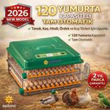 Ep120 Yumurta Kapasiteli Tam Otomatik Kuluçka Makinesi - Yeni Nesil Harici Suluklu, Dijital Nem Sıca