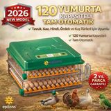 Ep120 Yumurta Kapasiteli Tam Otomatik Kuluçka Makinesi - Yeni Nesil Harici Suluklu, Dijital Nem Ve Sıcaklık Göstergeli ( Lisinya)