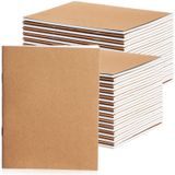 Epakh 25'li Paket Mini Kraft Kağıt Defterler Toplu Küçük Boş Defterler Çizgisiz Cep Günlükleri Çocuklar Öğrenciler için Küçük Eskiz Defteri Çizim Yazma, 48 Sayfa, 24 Sayfa, 10,25 x 1,5 cm (Kahverengi)