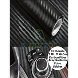 Epazzar 2 mt x 50 cm Premium 3D Dokulu Karbon Fiber Araba Motor Mobilya Kendinden Yapışkanlı Kaplama Folyosu - Siyah