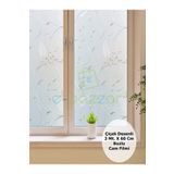 epazzar 3 Metre X 60 Cm Uv Koruyucu Dekoratif 3d Buzlu Çiçek Desenli Cam Banyo Pencere Folyosu Statik Sticke