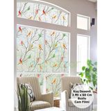 Epazzar 3 Metre x 60 cm Uv Koruyucu Dekoratif 3D Buzlu Kuş Desenli Cam Banyo Pencere Folyosu Statik Sticker - Şeffaf - 60 x 300 cm