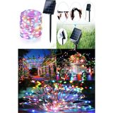 Epazzar Multicolor 200 LED 20 Mt. 8 Fonksiyon Solar Panelli Peri Tel Kablo Iç ve Dış Mekan Bahçe Kamp Veranda Aydınlatması