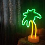 Epazzar Renkli Palmiye Ağacı Tasarımlı USB ve Pilli Neon LED Gece Lambası