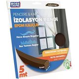 Epdm Kauçuk Pencere Kapi Izolasyon Bandi, 5mm x 15MM x 5mt Boyut, Kahverengi