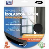 Epdm Kauçuk Pencere Kapi Izolasyon Bandi, 5mm x 15MM x 5mt Boyut, Siyah - 5 x 15 mm - Çok Renkli