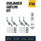 ePhase Deprem Güvenliği Devrilme Önleyici Ayarlanabilir 6X14CM Mobilya Eşya Dolap Sabitleme Kiti - 4 Set