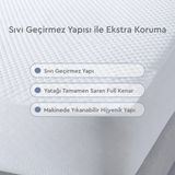 Ephemeris 160 x 200 cm Pamuk Sıvı Geçirmez Alez - Beyaz