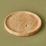 Ephesus Traverten Yuvarlak Dekoratif Tabak Naturel (20X4 Cm)