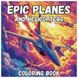 Epic Planes and Helicopters: Fun and Exciting Coloring Book for boys ages 4-8: 50 High-Flying Jet, Plane, and Helicopter Designs. Perfect for Young Aviation Lovers.