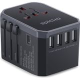 EPICKA Evrensel Seyahat Adaptörü, Avrupa Seyahat Fişi Adaptörü - USB-C ve 4 USB-A Bağlantı Noktalı Uluslararası Güç Adaptörü Dünya Çapında Şarj Cihazı, İtalya, Japonya, Avrupa, İngiltere için Seyahat