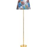 Epifanio Conic Gold Kaplama Paslanmaz Metal Tek Ayaklı Lambader - Flowers Desenli