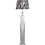 Epifanio Doha Krom Kaplama Gövde Işıklı Özel Tasarım Metal Lambader - Zebra Desenli