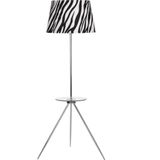 Epifanio Nevers Krom Kaplama Cam Sehpalı Metal Lambader - Zebra