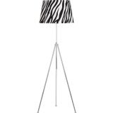 Epifanio Noa Krom Kaplama Tripod Boyu Ayarlanabilir Metal Lambader - Zebra Desenli