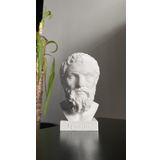 Epikür Büst Filozof Epikuros Antik Yunan Filozofu Epikür Heykel Kitaplık Dekor 15 cm