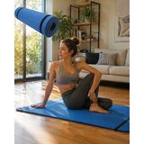 Epilons 10 mm Yoga Matı Kaymaz Yüzey Çift Taraflı Kullanım Dayanıklı Eva Fitness Minderi - 001-Renkli