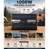 Epilons 1000w Tam Sinüs İnverter 12v Ac Çevirici | Sessiz Fanlı, Usb Çıkışlı, Araç Karan Tekne Solar Uyumlu