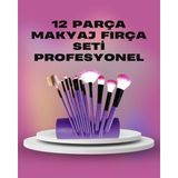 Epilons 12 Parça Yumuşak Kıllı Makyaj Fırçası Seti Yüz ve Göz Makyajına Uygun Profesyonel Kullanım